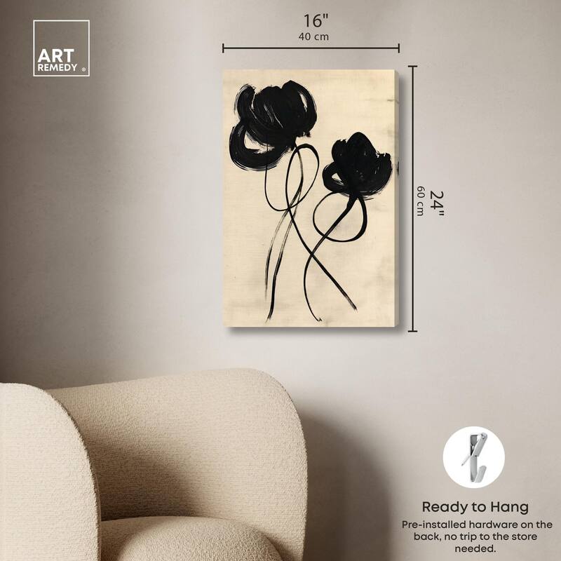 Florals in the Minimal II Canvas by Art Remedy, Gallery Wrapped