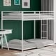 preview thumbnail 1 of 7, Twin over Twin Metal Bunk, White White - Twin