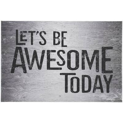 Motivational Script Canvas Wall Art with Wooden Frame, Black and White