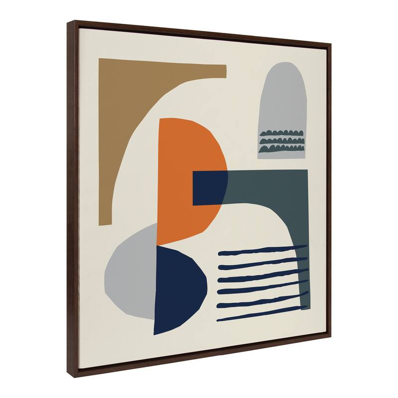 Kate and Laurel Sylvie Abstract Canvas by Rachel Lee of My Dream Wall - 30x30 - Plastic - Walnut