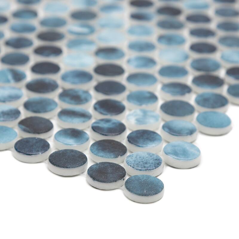 Eterna Penny 12x12 Glass Round Mosaic Tile - Floor, Wall, Backsplash
