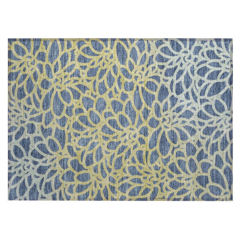 Machine Washable Indoor/ Outdoor Floral Craze Chantille Rug