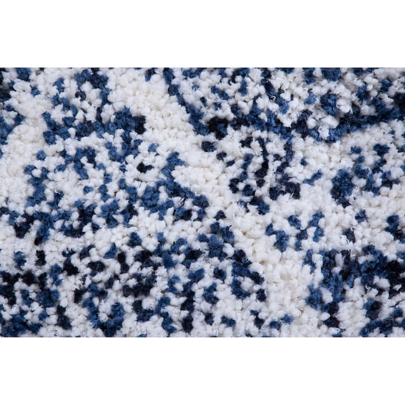 Dani Royal Blue and White Polyester Area Rug - 9' x 12'
