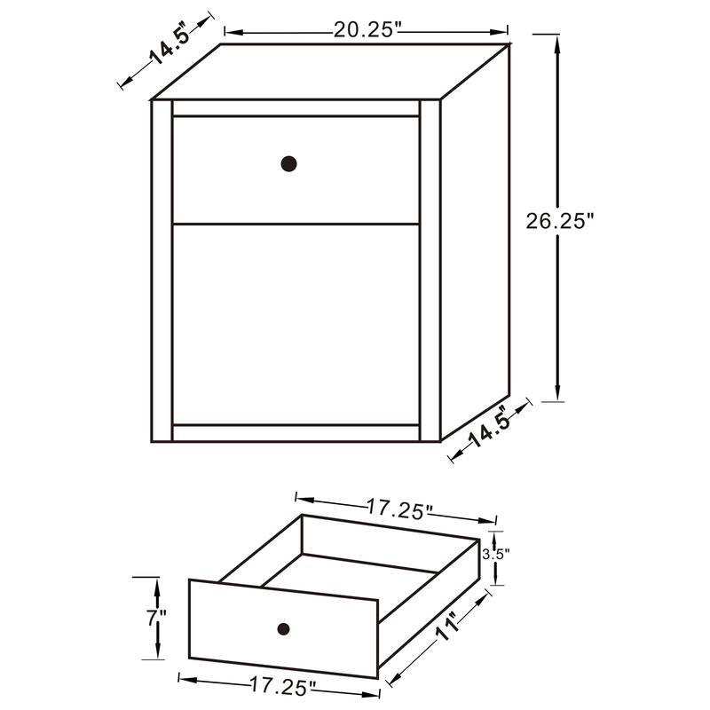 Coquette 1-drawer Mirrored Accent Side Table Silver