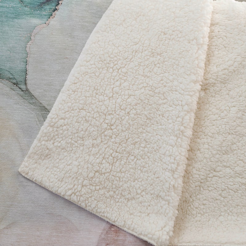 Premium Machine Washable Abstract Contemporary Sherpa Throw Blanket