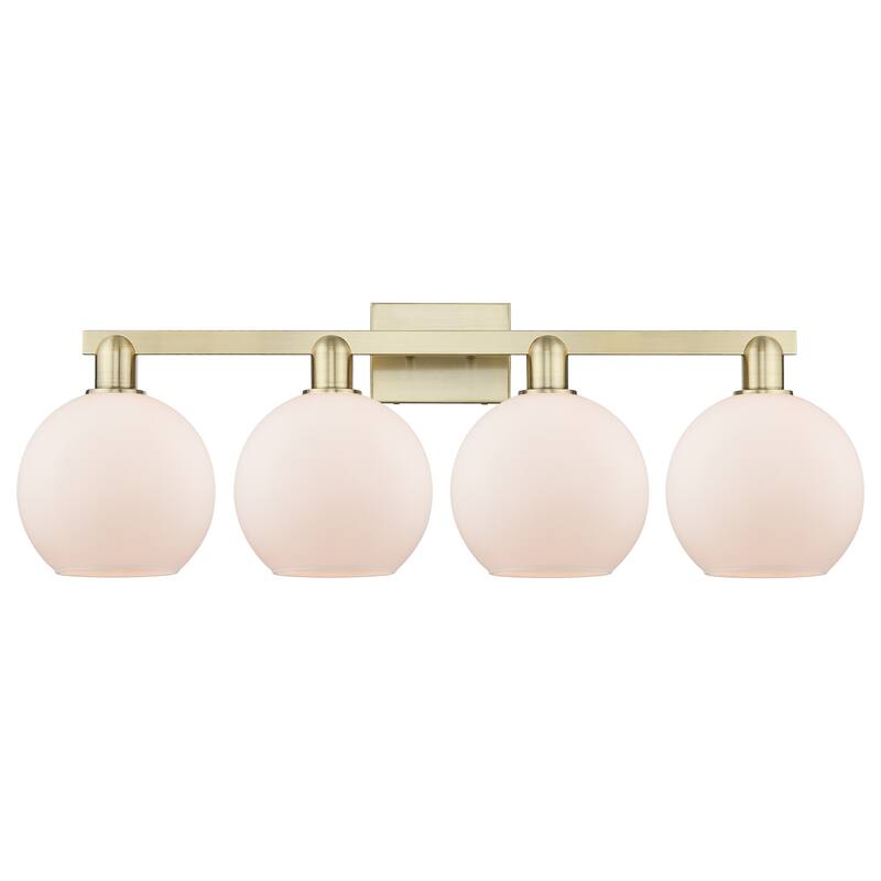 Innovations Lighting Endless Possibilities Arcadia - Athens - 4 Light 35" Bath Vanity Light - Antique Brass/Matte White