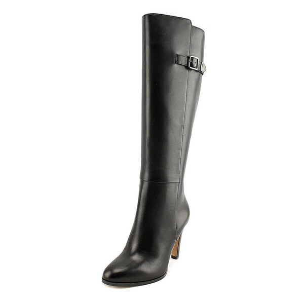 Coach Jo Semi Matte Women Round Toe Leather Black Knee High Boot
