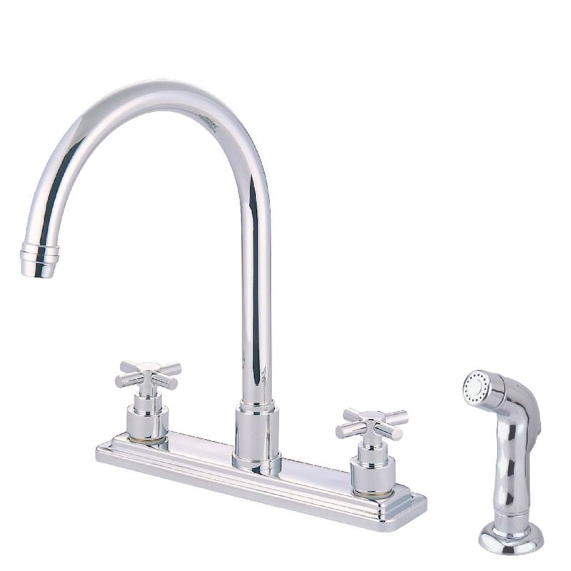 Kingston Brass Elinvar Centerset Kitchen Faucet with Deck Plate, Metal - Polished Chrome