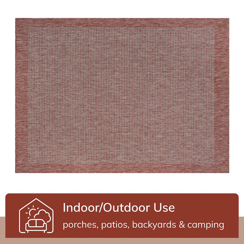Well Woven Medusa Odin Indoor Outdoor Border Solid Area Rug