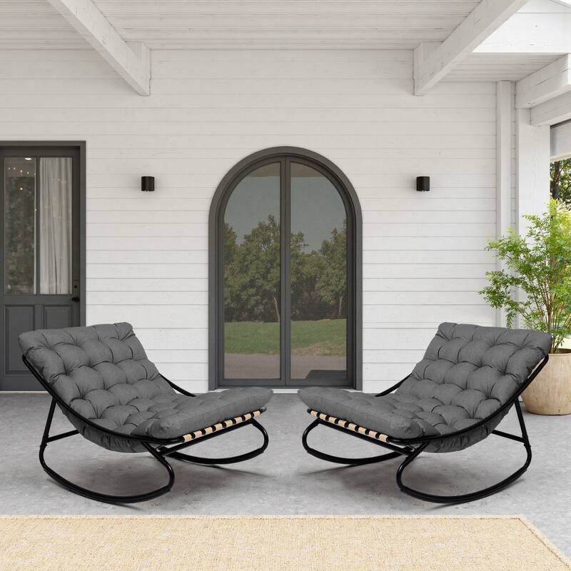Modern Indoor Outdoor Rocking Chair with Cushion