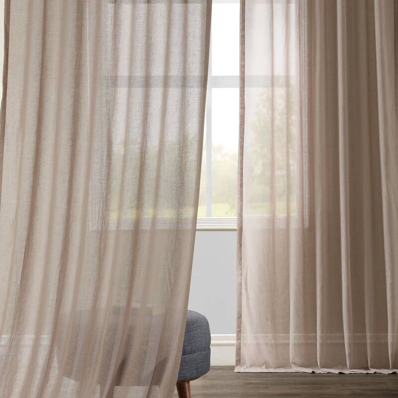 Exclusive Fabrics Faux Linen Sheer Curtain (1 Panel)