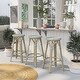 preview thumbnail 14 of 48, Elena Bohemian Round Wicker Patio Stools (Set of 2) by Furniture of America