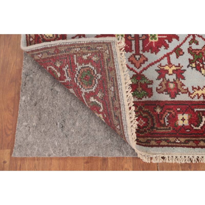 Light Blue Heriz-Serapi Accent Rug Hand-Knotted Oriental Wool Carpet - 2'11"x 4'11"