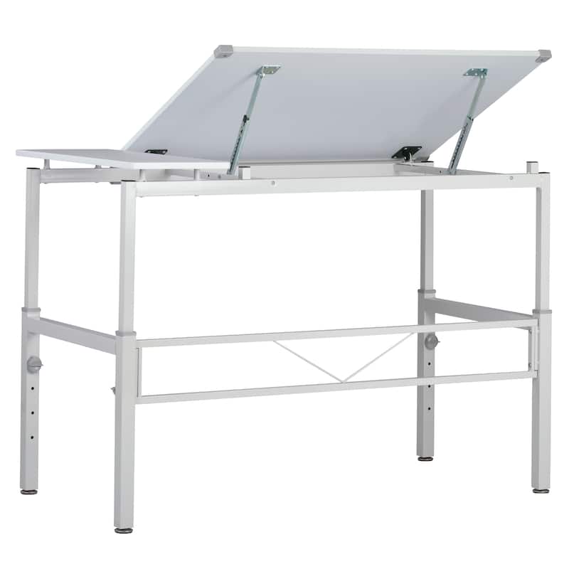 Studio Designs Graphix II White Drafting Drawing Work Station Table with Adjustable Top