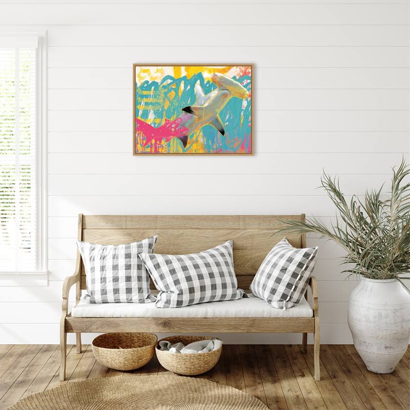 Amanti Art Swim by Porter Hastings Framed Canvas Wall Art Print - Sylvie Maple