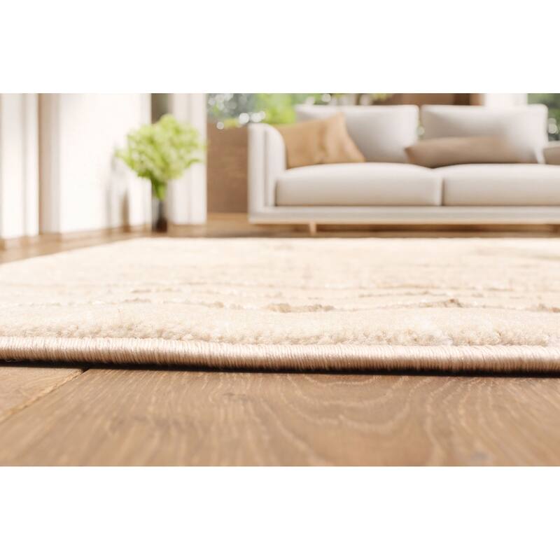 ECARPETGALLERY Machine Made Blythe Beige Area Rug