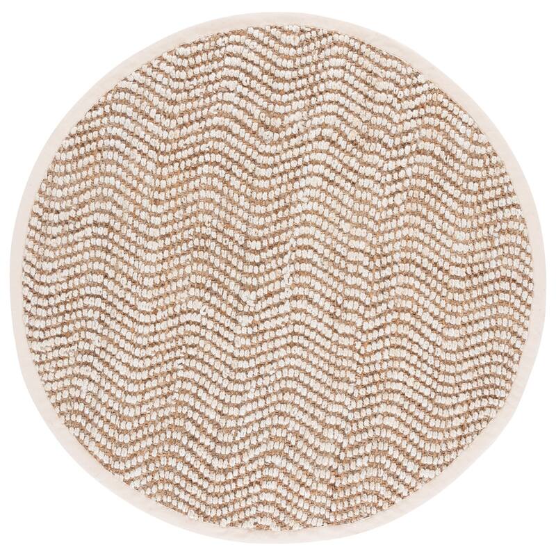 SAFAVIEH Handmade Natural Fiber Charleyne Farmhouse Jute Rug - Natural/Bleach - 6' Round