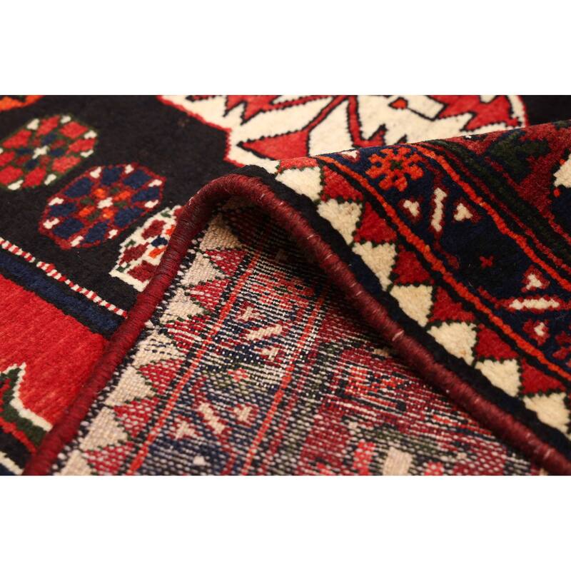 ECARPETGALLERY Hand-knotted Anadol Black, Red Wool Rug - 4'6 x 7'0