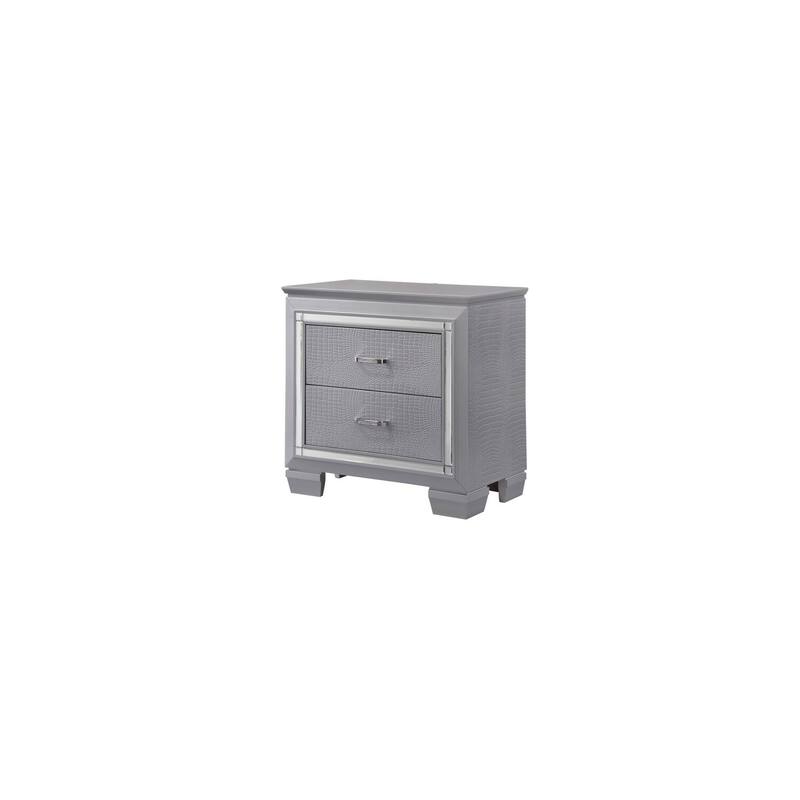 Gray 2 Drawer 17.5 in. W Nightstand with Sturdy Hardware and Ample Storage