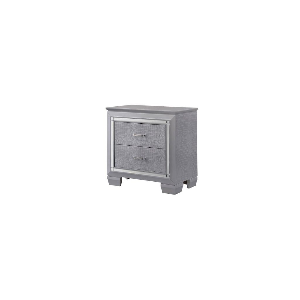 Gray 2 Drawer 17.5 in. W Nightstand with Sturdy Hardware and Ample Storage