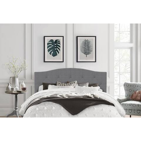 Living Essentials by Hillsdale Provence Upholstered Arch Adjustable Tufted Headboard