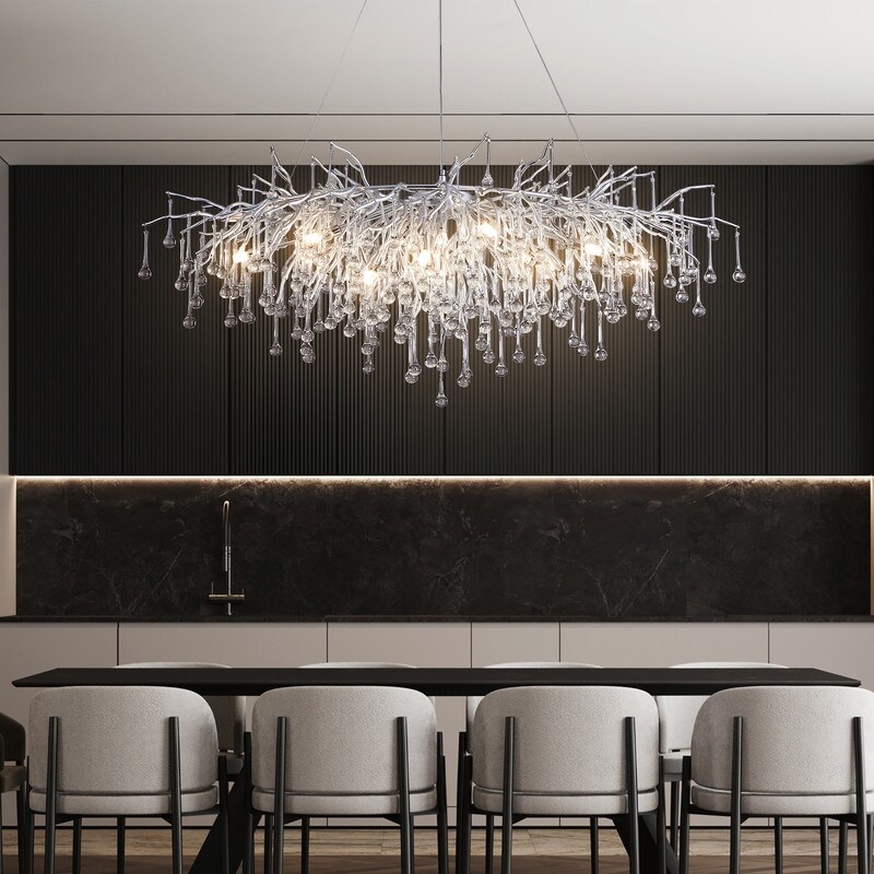 chandelierデスク KAYLA 47in-13Light Modern Indoor Crystal Chandelier - Overstock