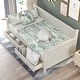 preview thumbnail 3 of 7, White Twin Size Daybed with 2 Large Drawers, X-shaped Frame, Modern and Rustic Casual Style