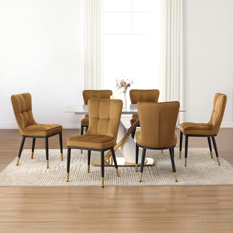 Modern Velvet Upholstered Dining Chairs, Set of 2/4 - 35.8"H x 18.9"W x 23.2"D