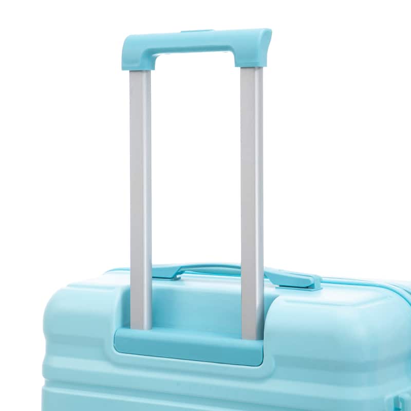 3-Piece, 20, 24, 28-Inch Modern Luggage with Side Handle, Swivel Wheels and TSA Combination Lock, for Boarding Travel, Blue