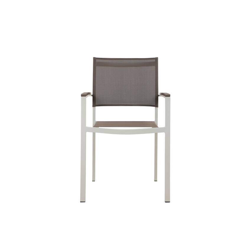 White/Gray Fabric Upholstered Metal Frame Dining Chair, Sturdy Dining Chair for Dining Rooms - 19.5