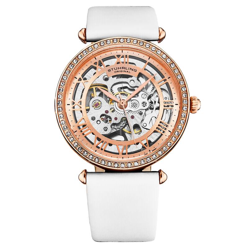 Stuhrling Original Luxe Automatic 4022 38mm Skeleton - White