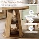 preview thumbnail 3 of 7, 31.5" Small Round Wood Dining Kitchen Table for 2 with Storage Shelf - 31.5" W x 31.5" D x 29.5" H