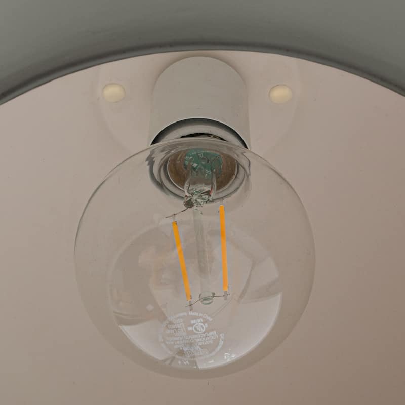 Sienna Ceramic Ceiling Light with Fabric Cord - 9.0"L x 9.0"W x 7.8"H