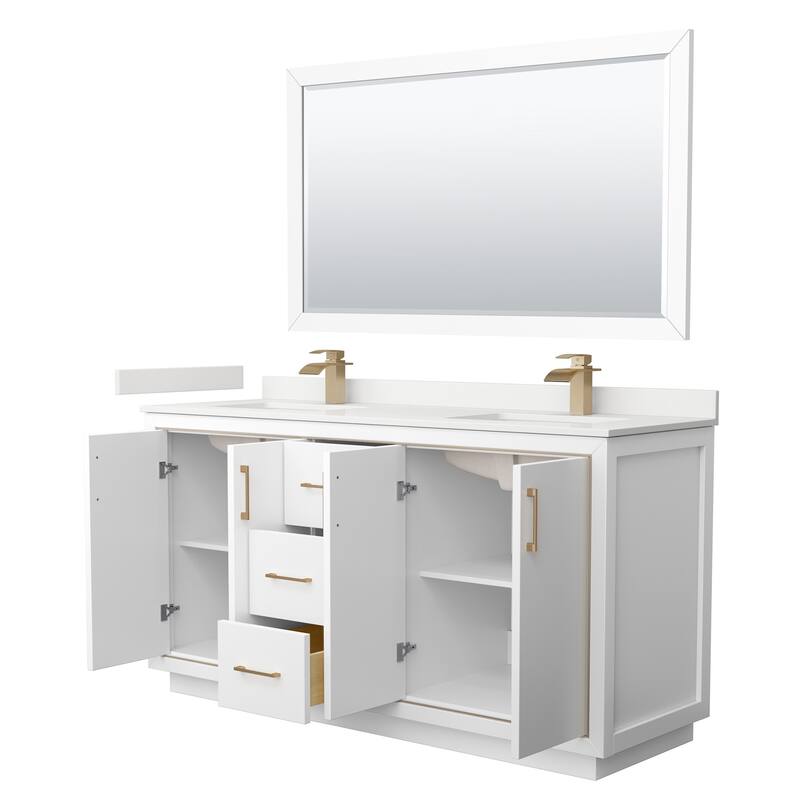 Wyndham Collection WCF111166D-QTZ-UNSM58 Icon 66" Free Standing Double