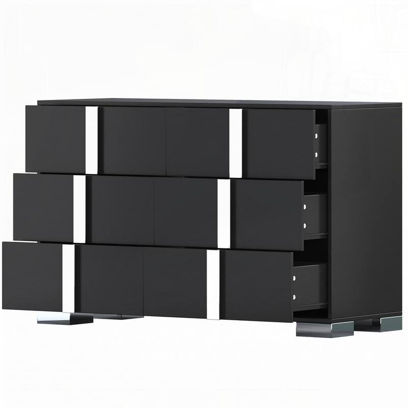 Elegant 6 Drawers Dresser and Two Nightstands