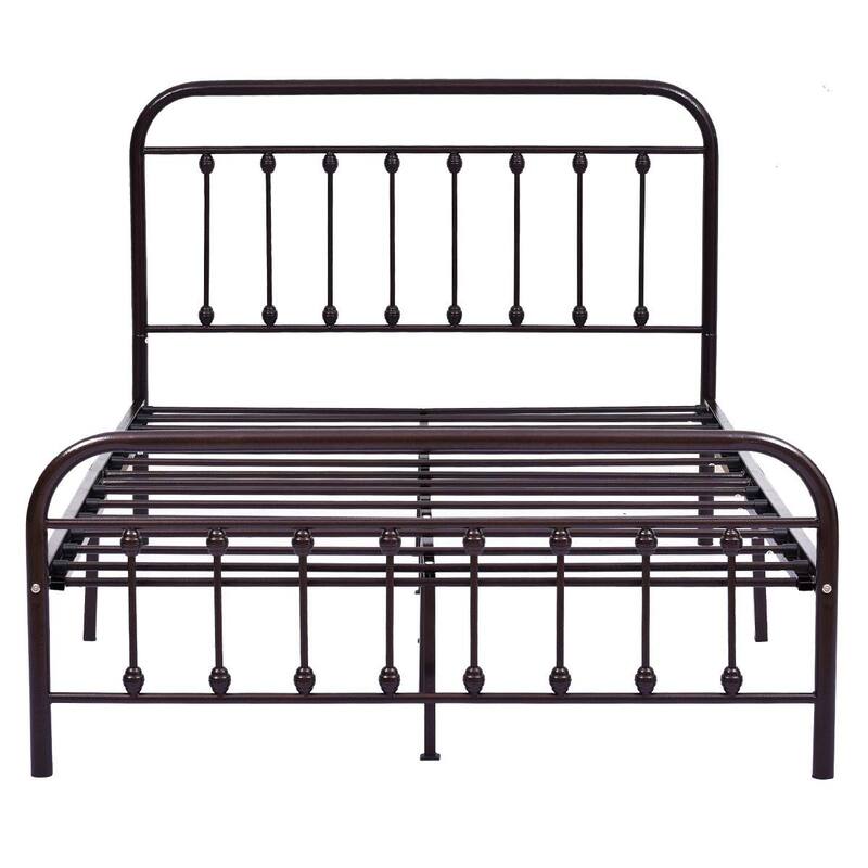 Alazyhome Simple Vintage Metal Platform Bed Frame, Easy-Assembly