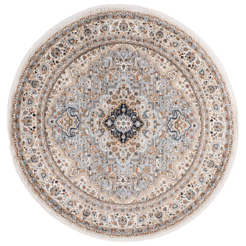 SAFAVIEH Lauren Ralph Lauren Metanet Transitional Rug - 6'7" Round - Grey/Beige