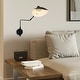 preview thumbnail 9 of 13, 1-Light Black Light Fixture Black Wall Sconce