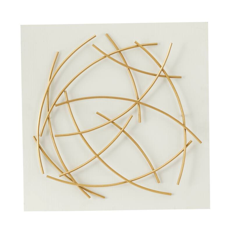 CosmoLiving by Cosmopolitan Metal Overlapping Lines Abstract Wall Decor with Black or White Backing - Black or White