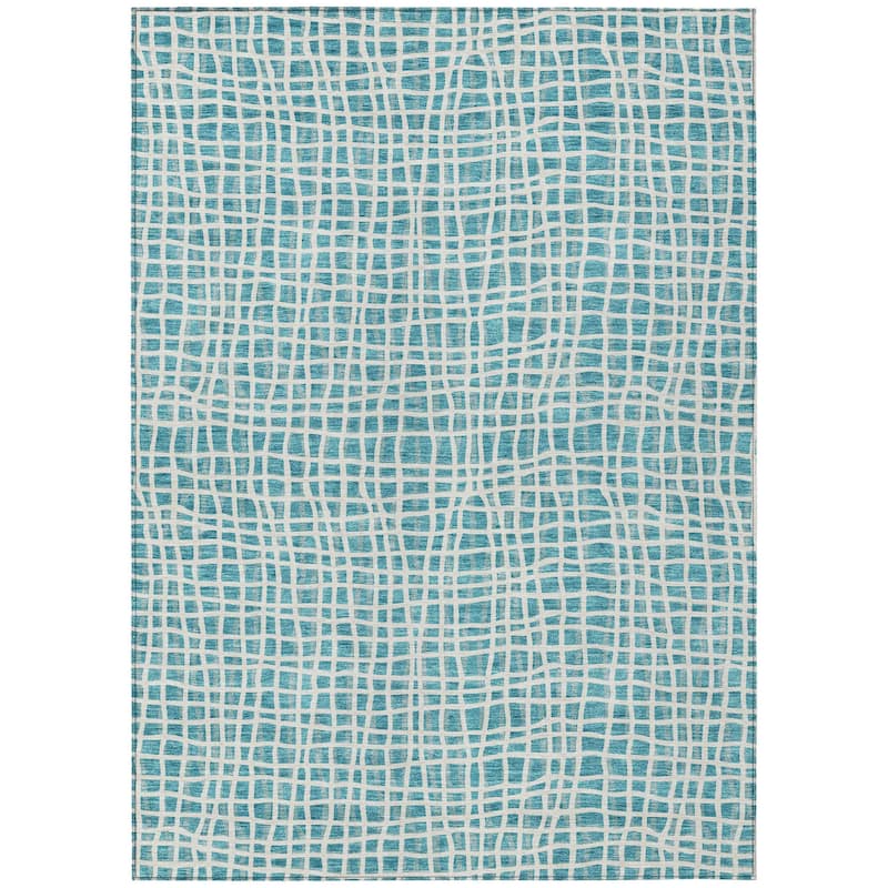 HomeRoots Striped Transitional Rectangle Outdoor Rug