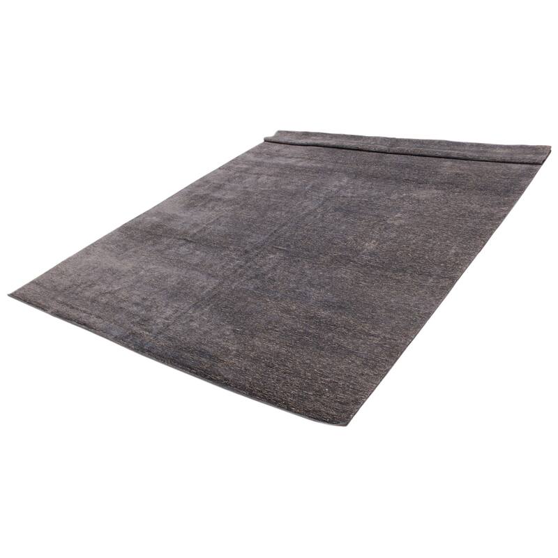 ECARPETGALLERY Hand-knotted Loreto Dark Grey Silk, Wool Rug - 11'4 x 14'9