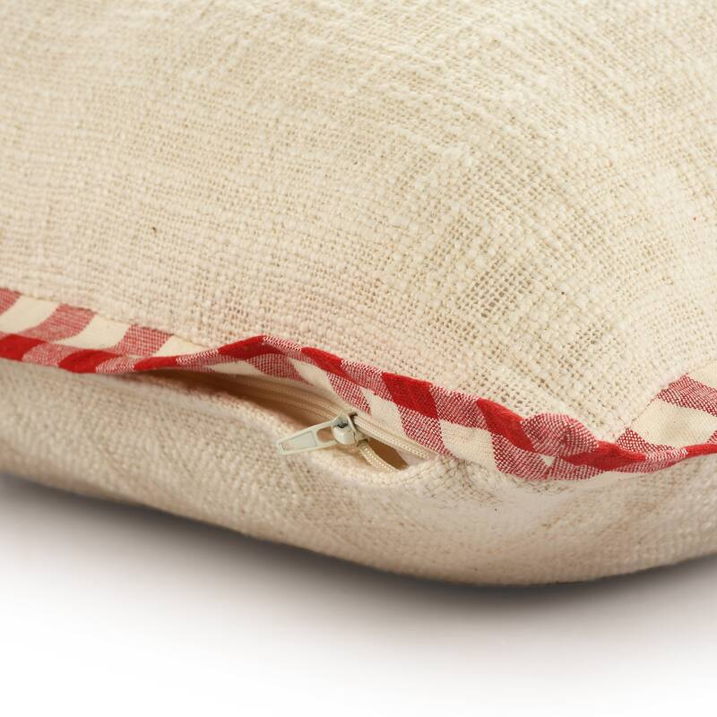 Sevita Buffalo Plaid Bordered Cotton Throw Pillow