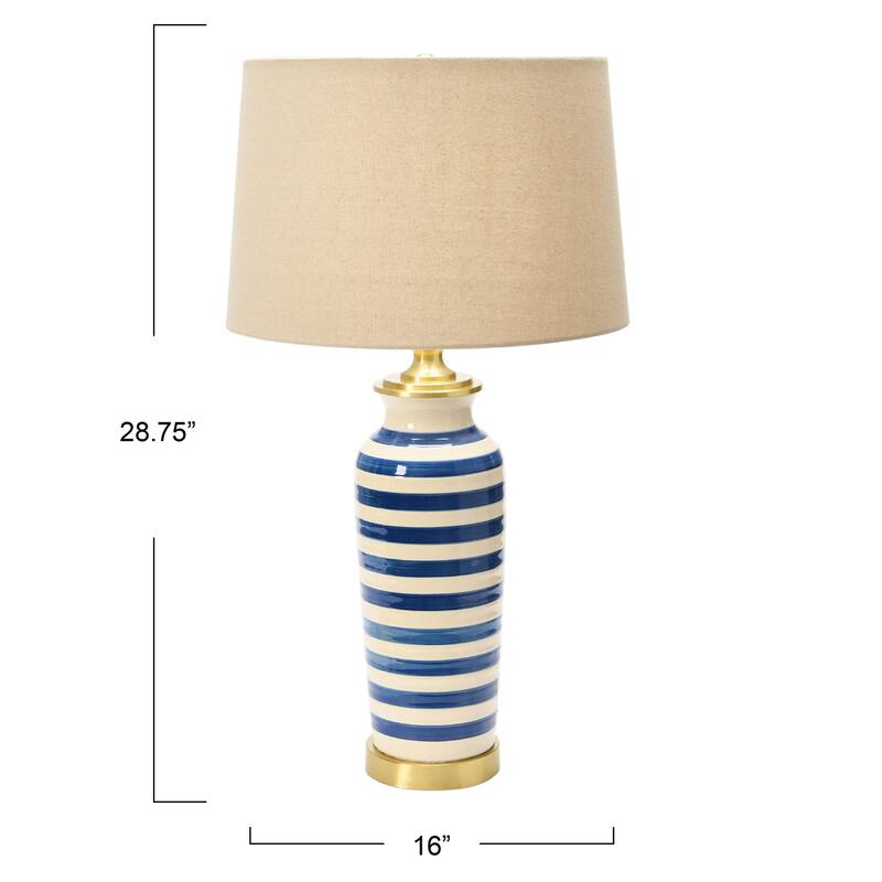 Ceramic Table Lamp with Brushed Accents
