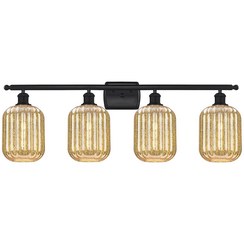 Innovations Lighting Endless Possibilities Ballston - Preston - 4 Light 37" Jar Shade Bath Vanity Light - Mercury/Matte Black