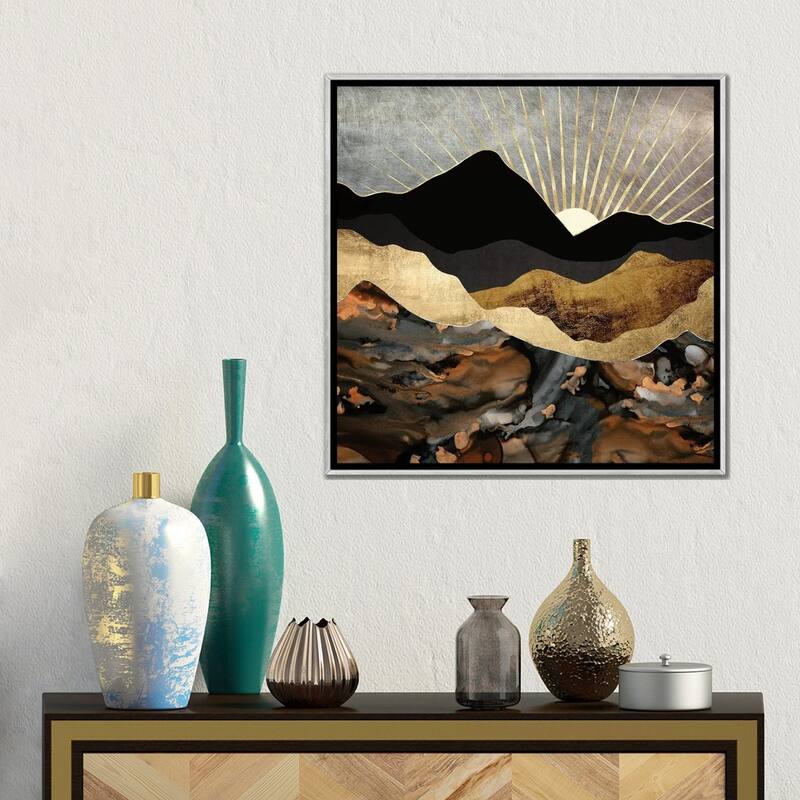 iCanvas "Copper and Gold Mountains" by SpaceFrog Designs Framed