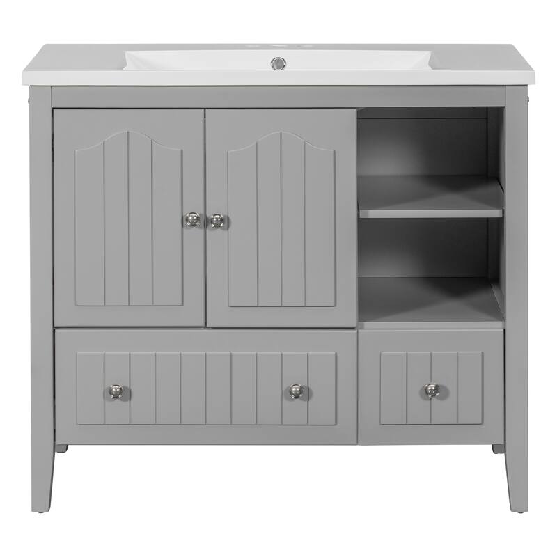 36" Bathroom Vanity with Solid Wood Frame