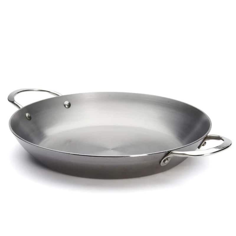 Mineral B Element Carbon Steel 2 Handles Paella Pan, 12.5-Inch, Silver