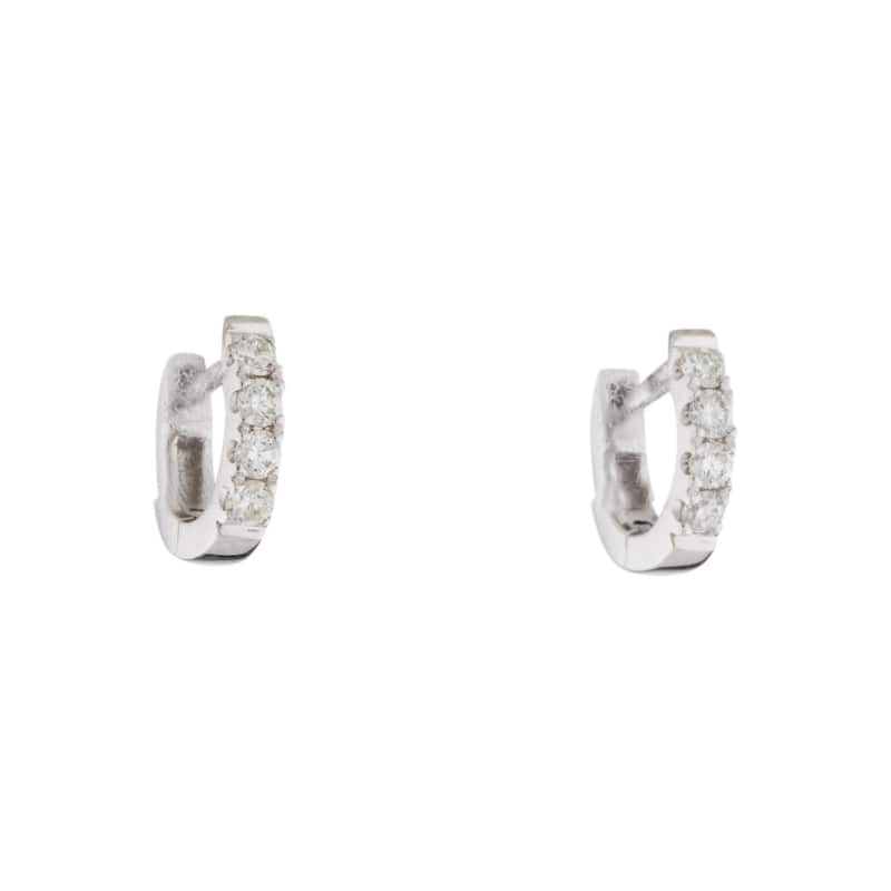Joelle Collection Diamond Huggie Earring - 14K Gold Earrings U-Shaped Hoops With Certified Diamonds