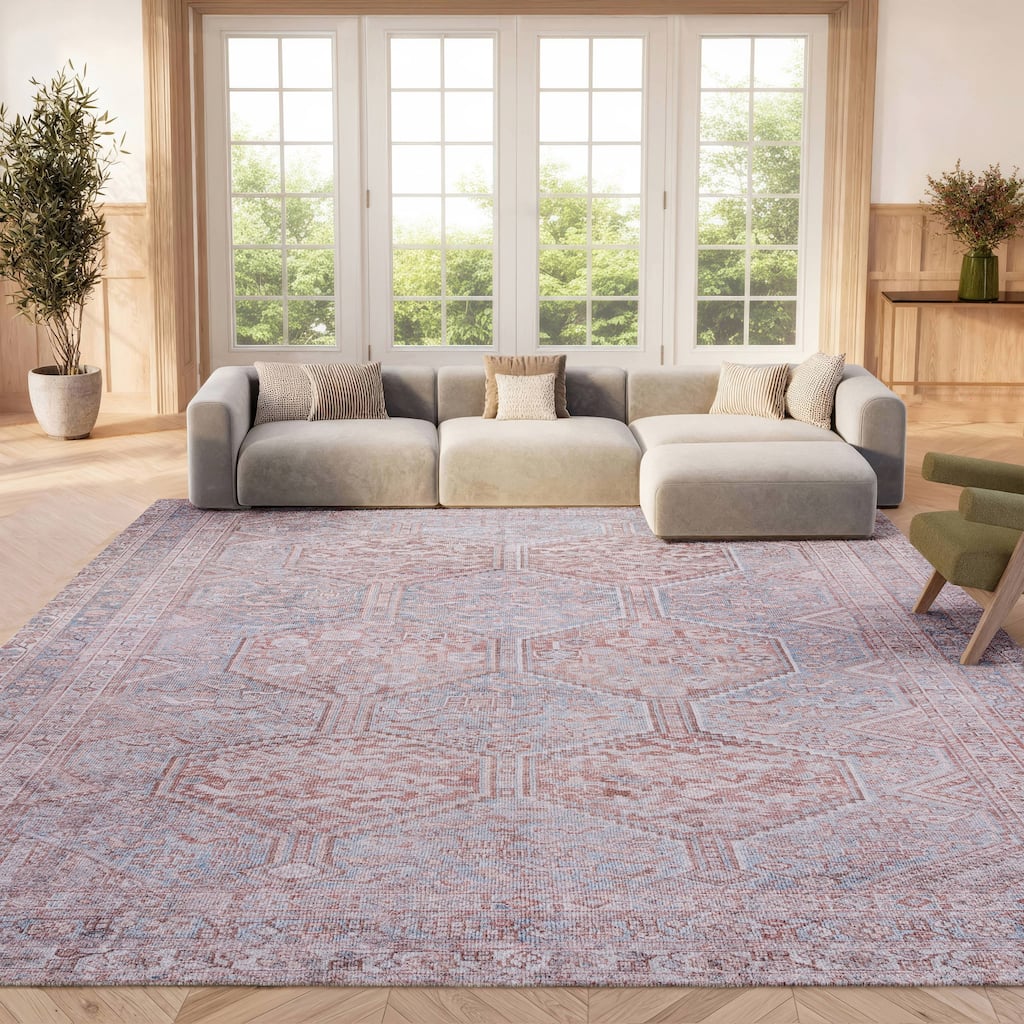 SAFAVIEH Tucson Machine Washable Slip Resistant Jenny Boho Oriental