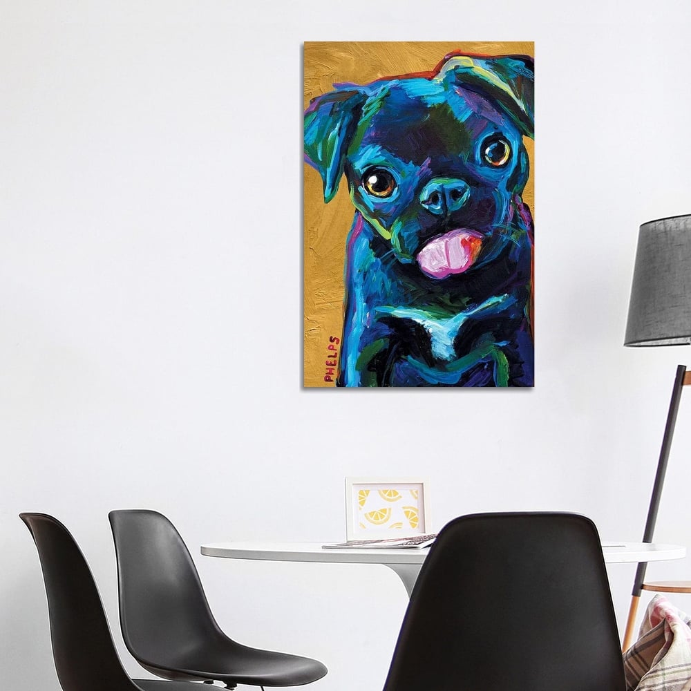 iCanvas "Black Pug Puppy" by Robert Phelps Canvas Print